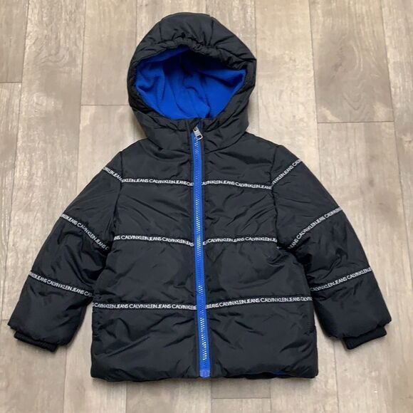 Boys Calvin Klein Jeans Puffer Hooded Jacket‎ - Picture 1 of 6